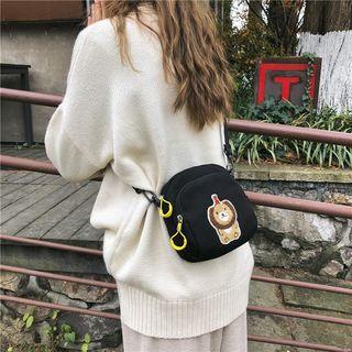 Lion Applique Canvas Crossbody Bag