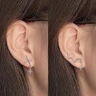 Star Rhinestone Asymmetrical Dangle Earring 1 Pair - Silver - One Size