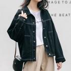 Contrast Stitched Buttoned Jacket