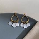 Shell Drop Earring 1 Pair - Gold & White - One Size