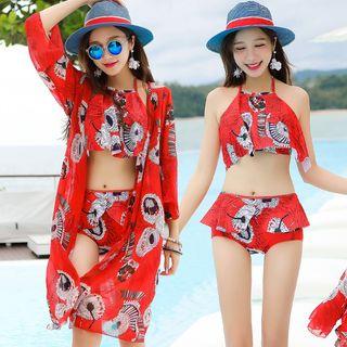Set: Patterned Cover-up + Tankini
