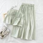 Set: Tie-back Camisole + Plain Midi Skirt