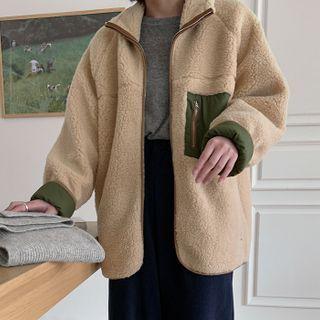 Two-way Contrast-panel Dumble Jacket