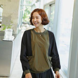 Pocket-side Two-tone Sweatshirt