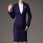 Frill Hem Pencil Skirt / Dress Pants / Blazer