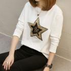 Sequined Star Long-sleeve T-shirt