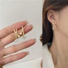 Star Cross Alloy Earring 1 Pair - Earrings - Gold - One Size