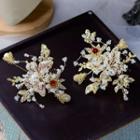 Rhinestone Flower Headpiece Gold - One Size