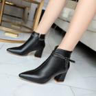 Kitten-heel Pointed Ankle Boots