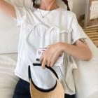 Plain Ruffle Short-sleeve T-shirt