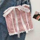 Plaid Tube Top Pink - One Size