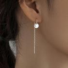 Alloy Disc Dangle Earring 1 Pair - Alloy Disc Dangle Earring - White Gold - One Size