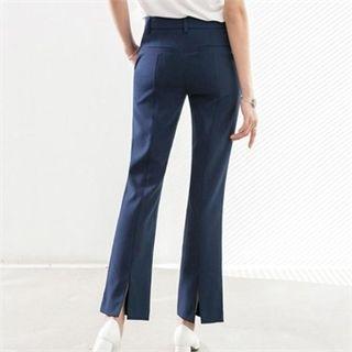 Slit-back Boot-cut Dress Pants