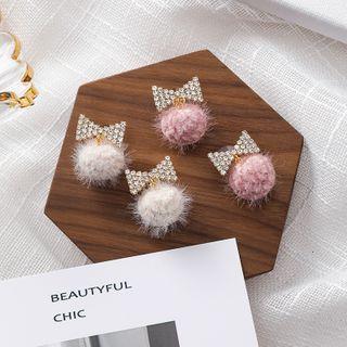 Rhinestone Bow Bobble Drop Earring