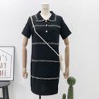 Striped Polo Dress Black - One Size