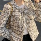 Retro Tweed Cropped Long-sleeve Jacket