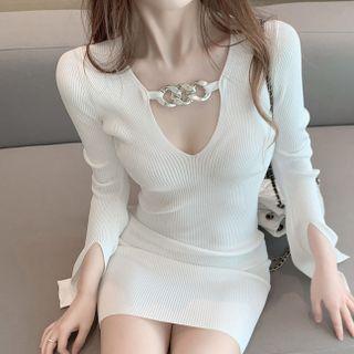 Chained Cutout Knit Dress