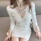 Chained Cutout Knit Dress