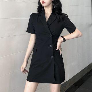 Single Breasted Short-sleeve Shirt Dress