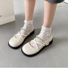 Block Heel Chained Cross Strap Mary Jane Shoes