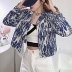 Tie Dye Denim Cropped Jacket