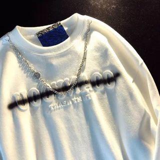 Chain Strap Lettering Sweatshirt