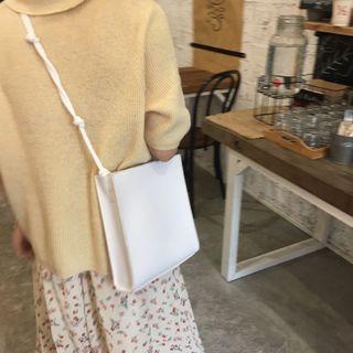 Plain Zip Crossbody Bag H68 - White - One Size
