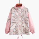 Letter Camouflage Panel Jacket
