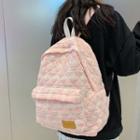 Set: Plaid Applique Backpack + Bag Charm