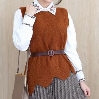 Textured Asymmetric-hem Vest