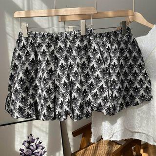 Print Elastic Waist Shorts