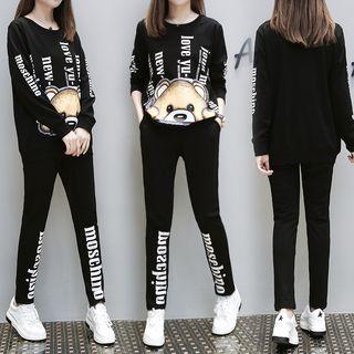Set: Print Long-sleeve Sweatshirt + Sweatpants