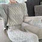 Cable Knit Sweater / Maxi Skirt