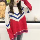Long Sleeve Color-block Sweater