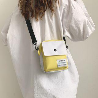 Printed Letter Crossbody Canvas Bag