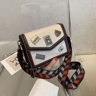 Croc Grain Badge Crossbody Bag