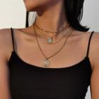 Coin Layered Necklace 1042 - Gold - One Size