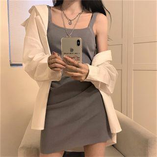 Sleeveless Drawstring Knit Dress