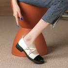 Two Tone Genuine Leather Flats