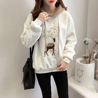 Deer Embroidery Hoodie