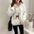 Deer Embroidery Hoodie