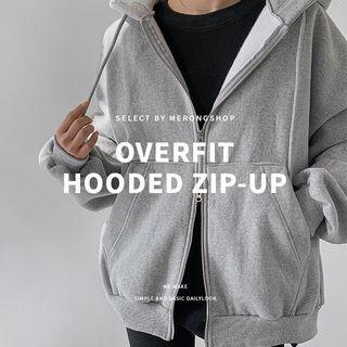 Napped Oversized Zip-up Hoodie