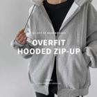 Napped Oversized Zip-up Hoodie