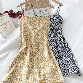 Daisy Print Spaghetti Strap A-line Dress