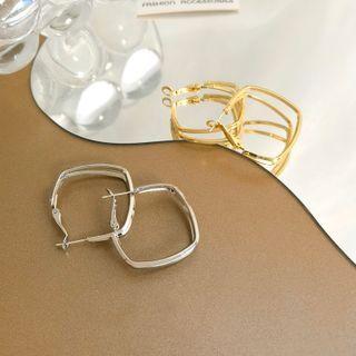 Sterling Silver Layered Square Hoop Earring