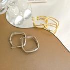 Sterling Silver Layered Square Hoop Earring