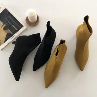 Pointy Toe Kitten Heel Short Boots