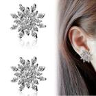 Rhinestone Snowflake Earring 1 Pair - Silver - One Size