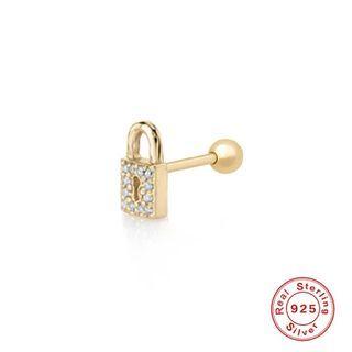 Rhinestone Lock Stud Earring