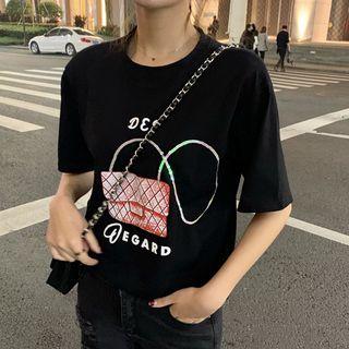 Short-sleeve Handbag Printed T-shirt